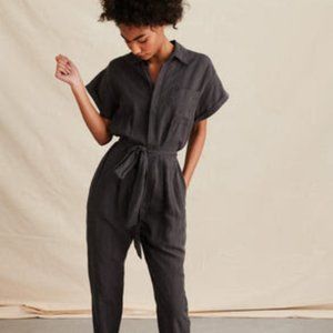 Alex Mill Drapey Jumpsuit in Tencel Linen Asphalt / M